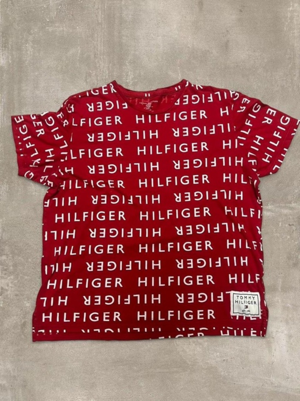 Tommy Hilfiger Red Logo Print T-Shirt Size XL Sleepwear Graphic Tee